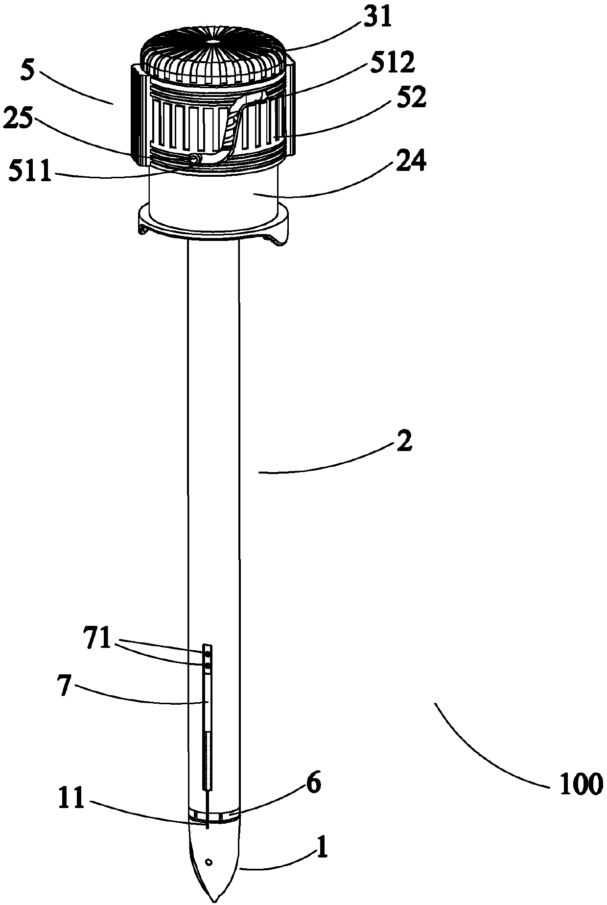 Application method of puncture device