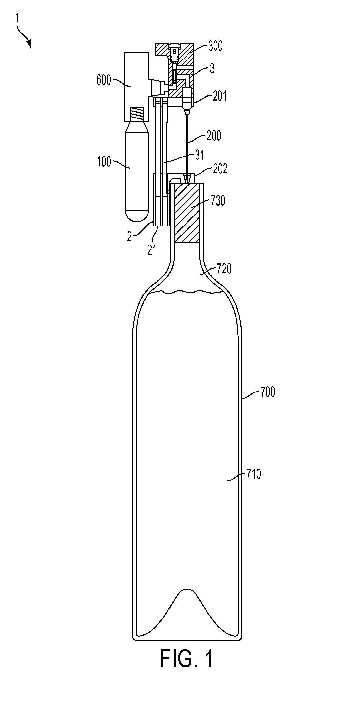 Method and apparatus for beverage extraction with improved gas cylinder access