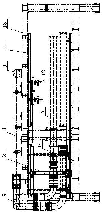 Mud-water shield mud pipeline extension device and extension method