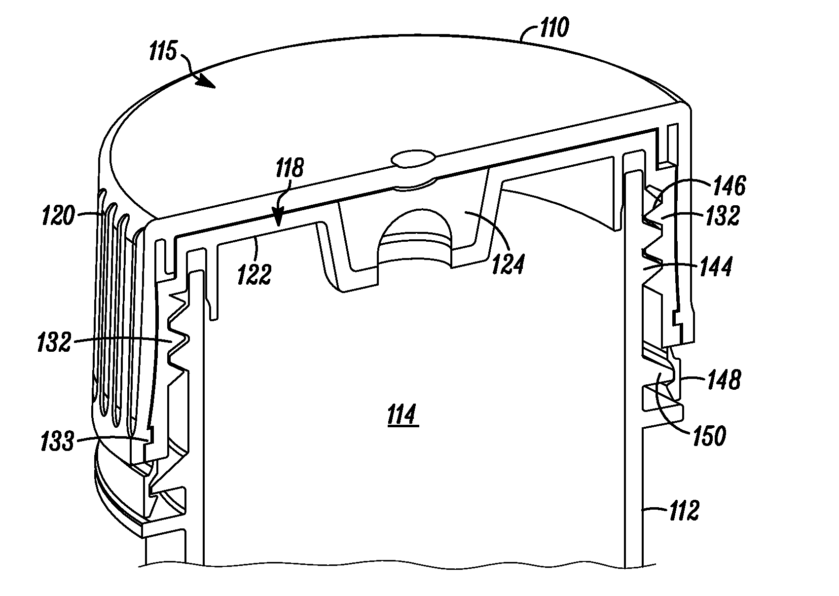Container Closure with Overlying Needle Penetrable and Resealable Portion and Underlying Portion Compatible with Fat Containing Liquid Product, and Related Method