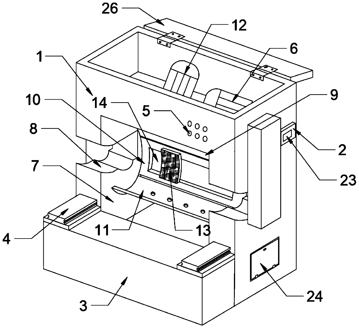 A surface treatment device for rolls