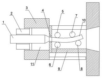 Passenger car framework aluminum alloy profile extrusion and bending integrated forming method