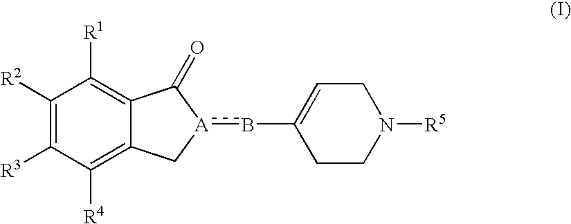 (1-Indanone)-(1,2,3,6-tetrahydropyridine) compounds
