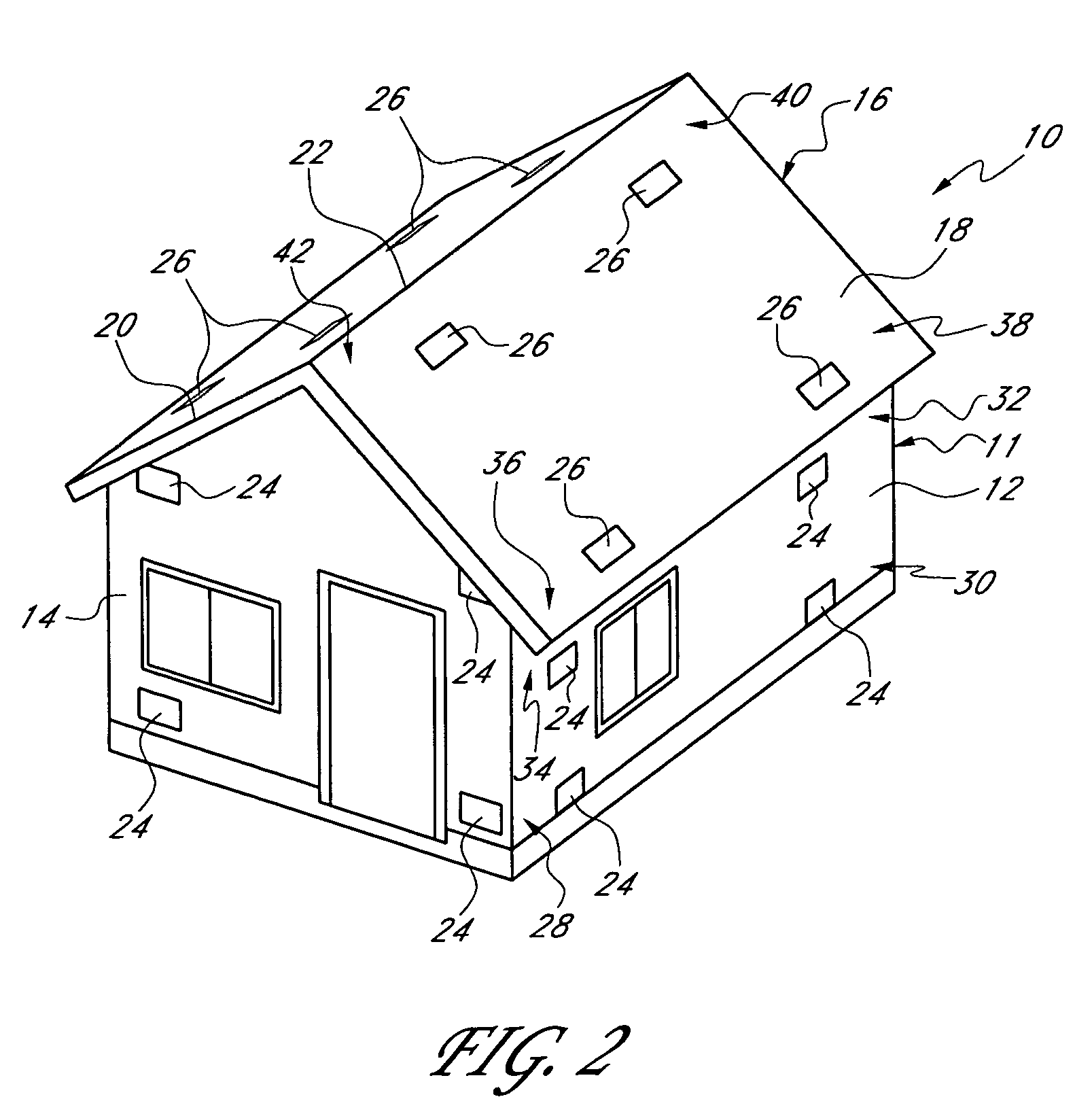 Building with improved vent arrangement