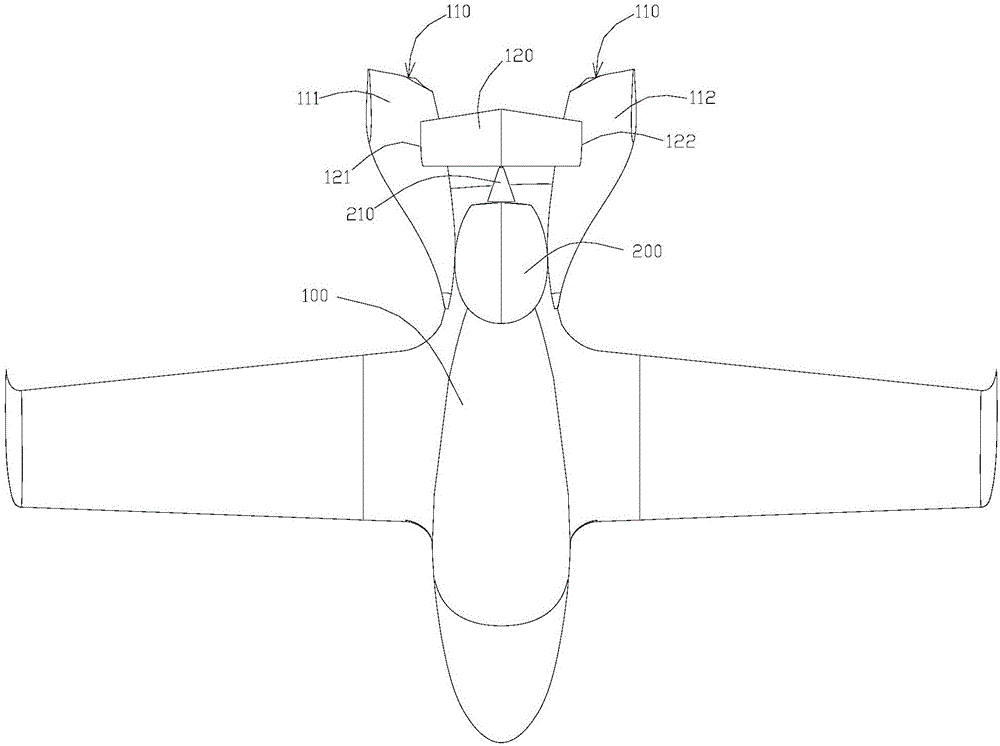 Amphibious aircraft with automatic balancing empennage