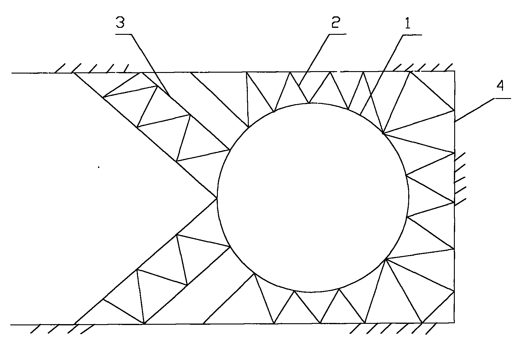 Circular inner support for deep foundation pit in unenclosed condition