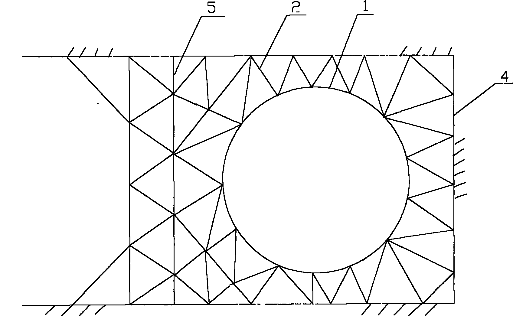 Circular inner support for deep foundation pit in unenclosed condition