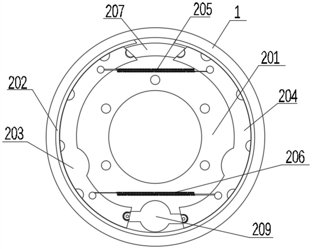 Crank pin type brake shoe opening device