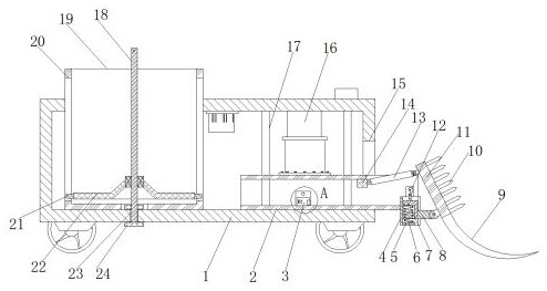 Sweet potato digging device with soil separating function