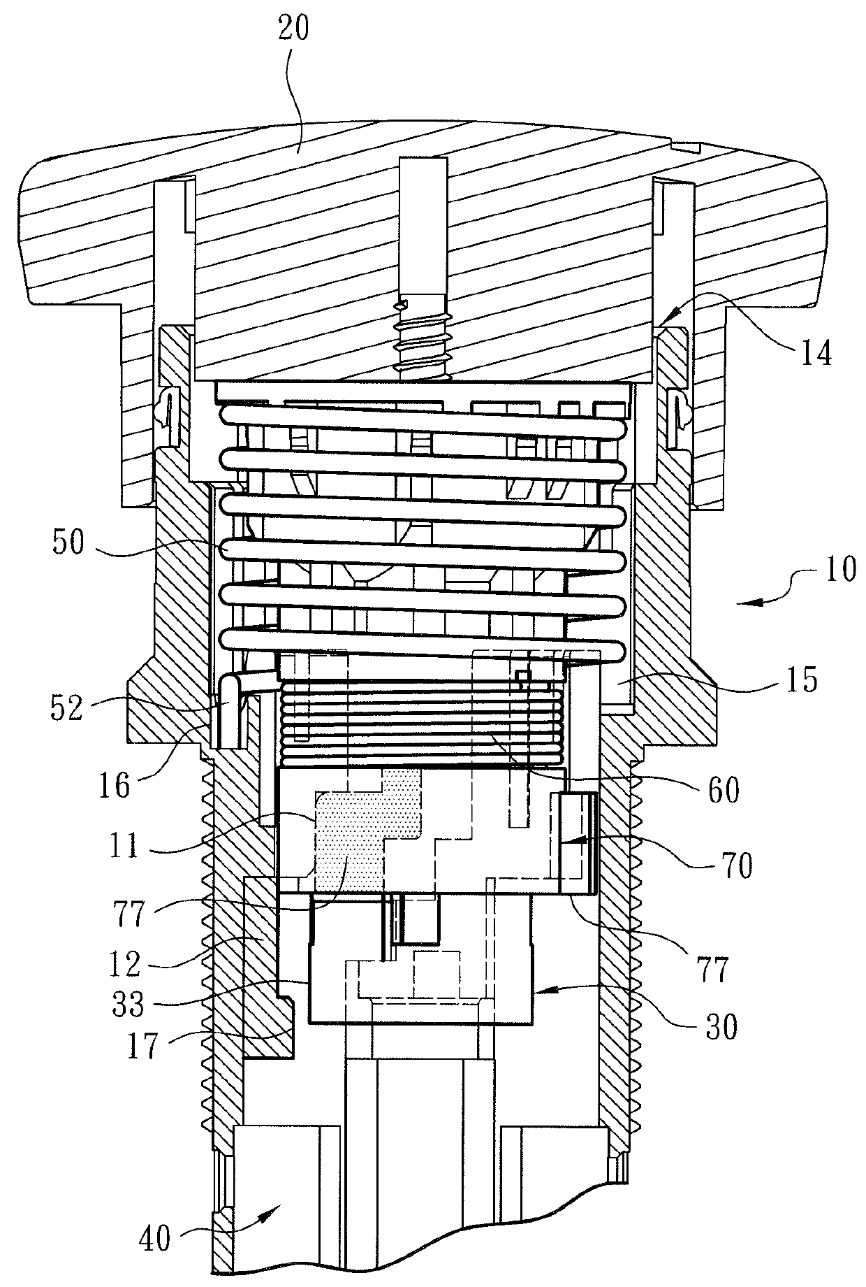 Locking/unlocking structure of switch device