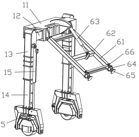 Bracket of self-deformation rubber-tyred rail construction vehicle