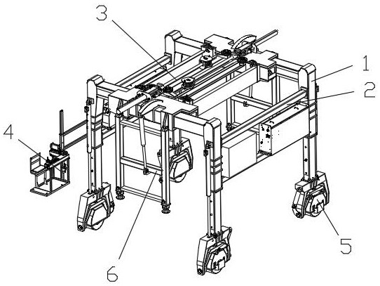 Bracket of self-deformation rubber-tyred rail construction vehicle