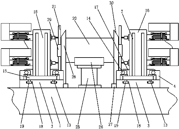 A three-hole one-time balanced drilling device for solar mirror frames