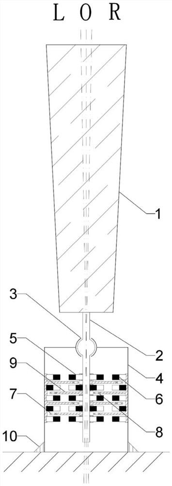 A power generating device for a bladeless wind turbine