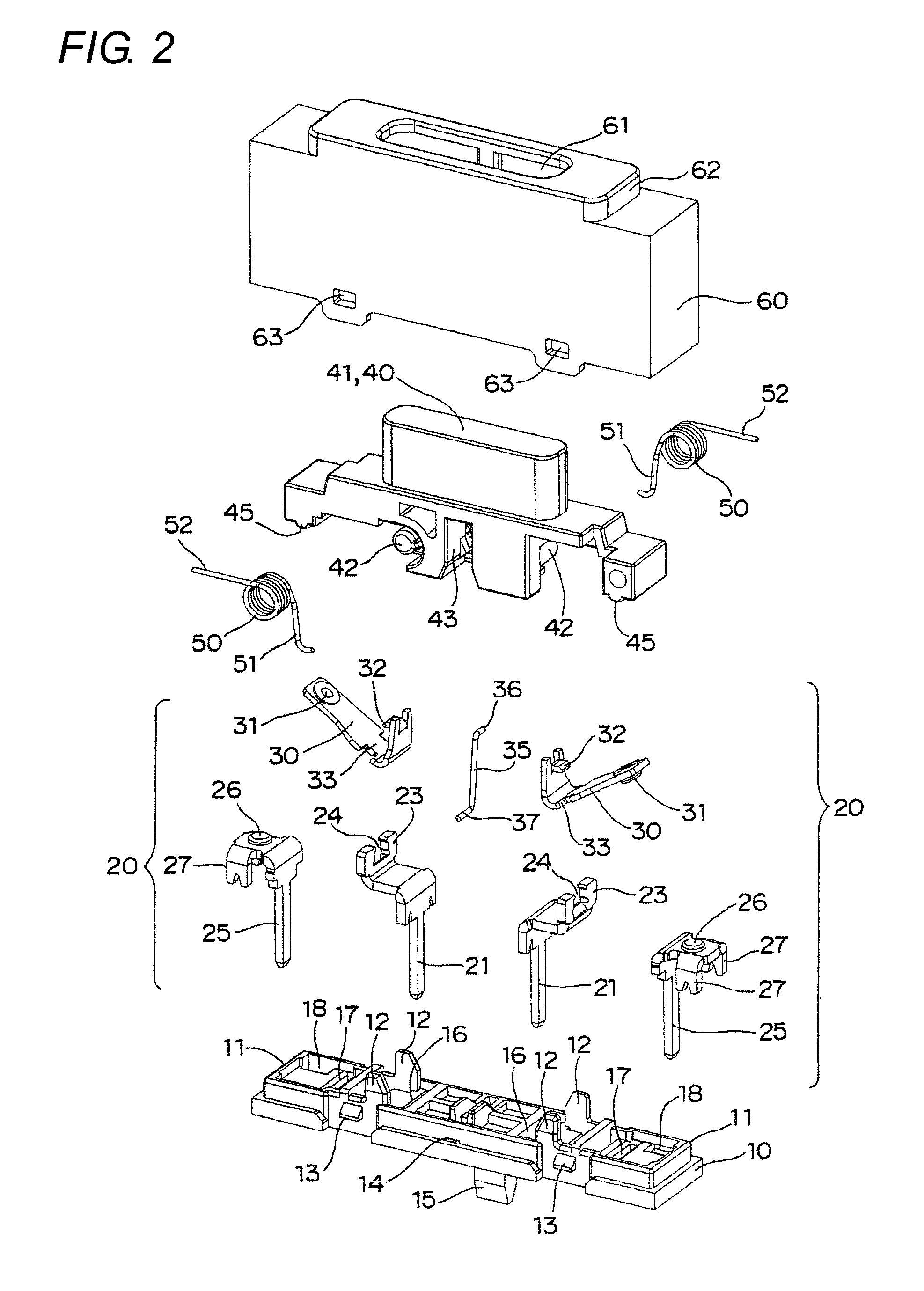 Switch having a plunger, a support terminal, and a coil spring