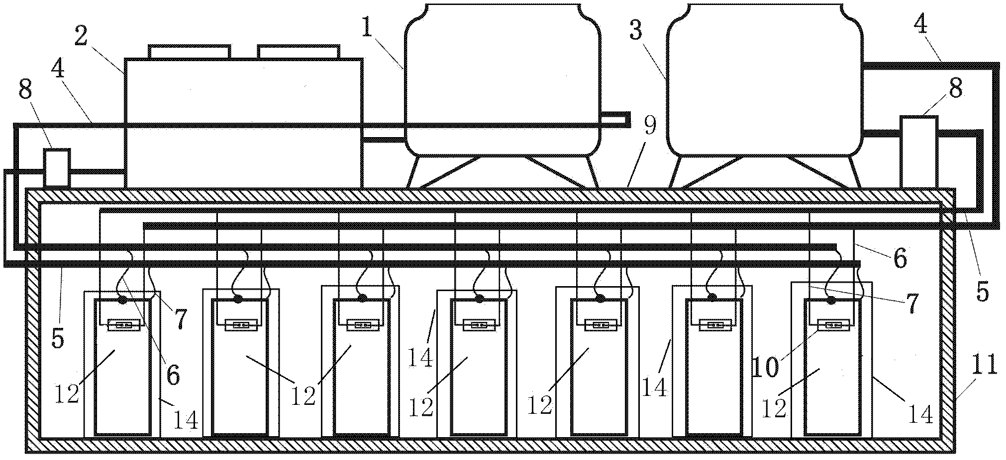 Parallel heat radiating system of computer-room equipment