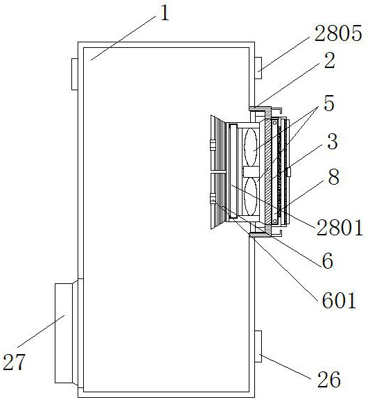Self-air-suction ventilation type desk computer host heat dissipation structure