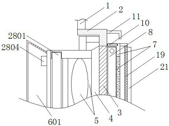 Self-air-suction ventilation type desk computer host heat dissipation structure