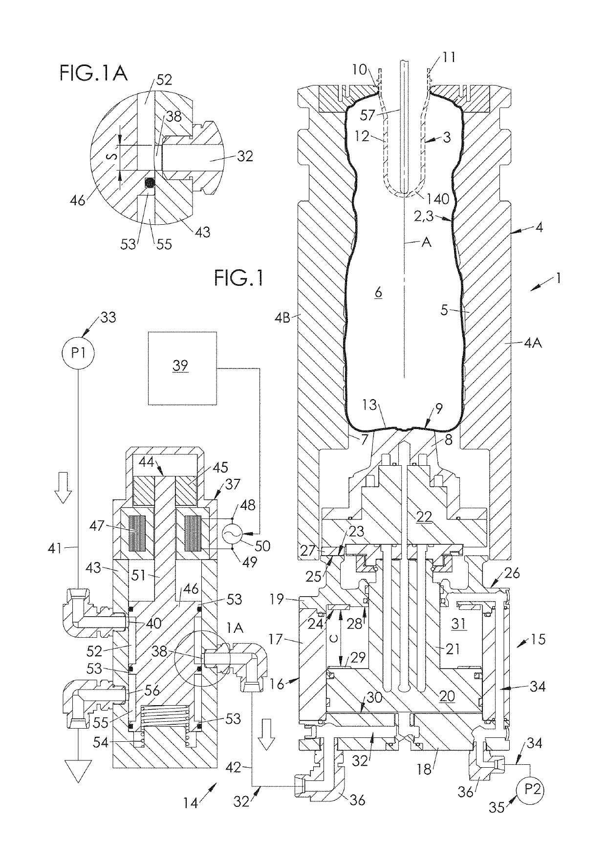 Molding unit equipped with a boxing system with a proportional solenoid ...