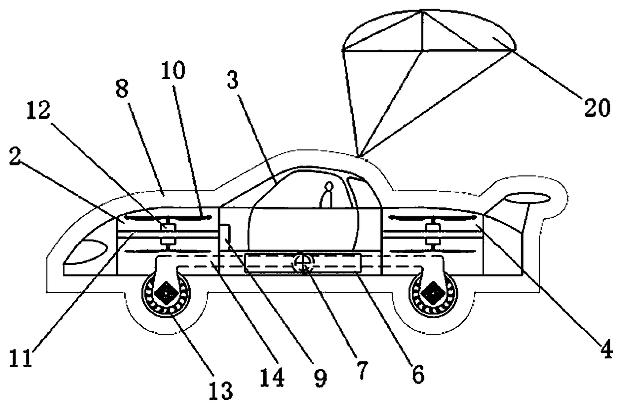 Self-generating electricity electric flying automobile