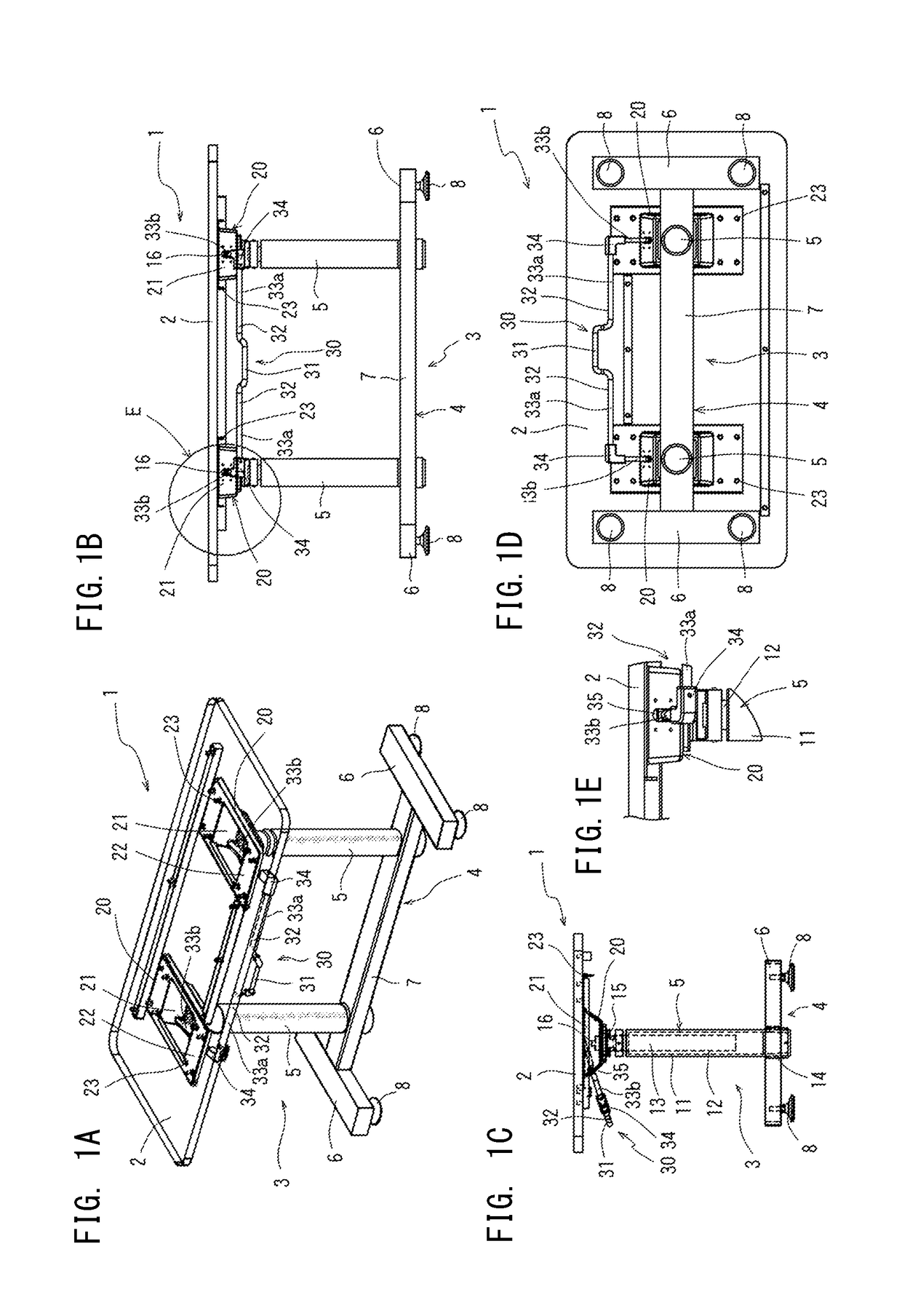 Lifting table with height adjustment device