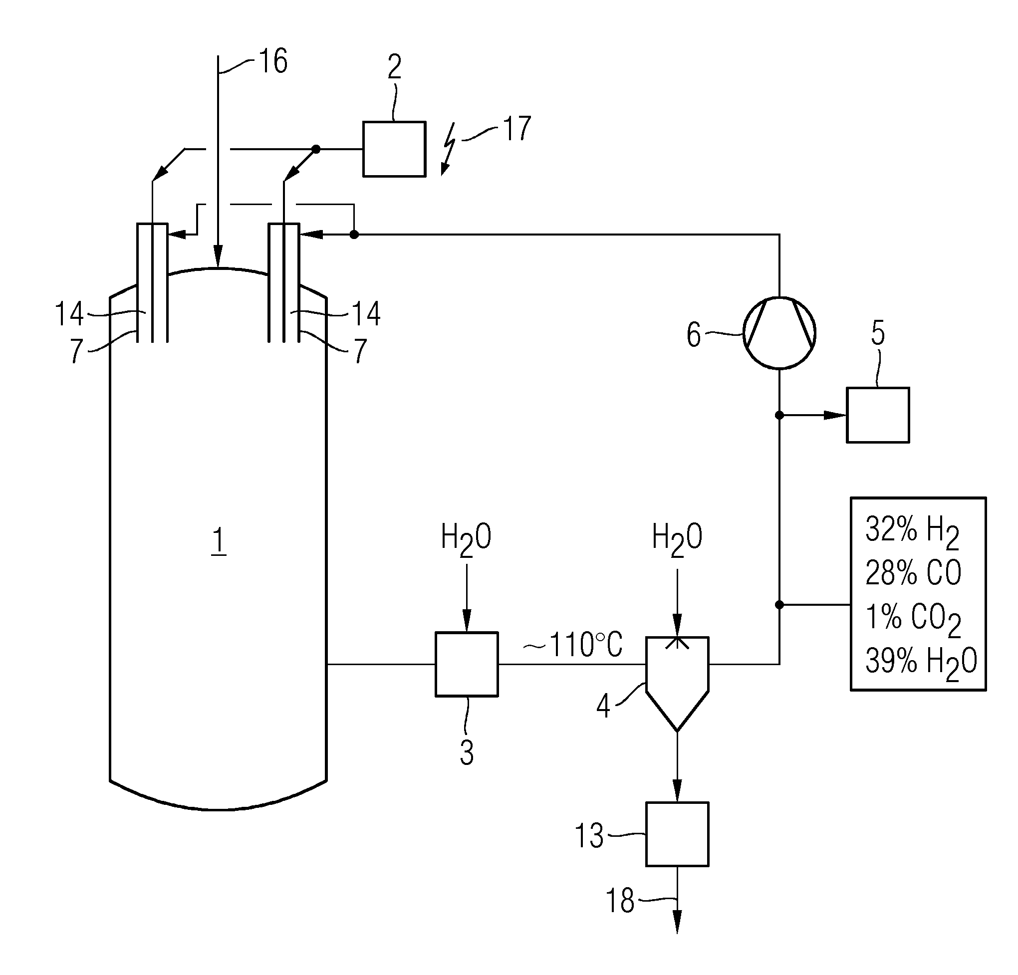 Entrained flow gasifier having an integrated intermediate temperature plasma