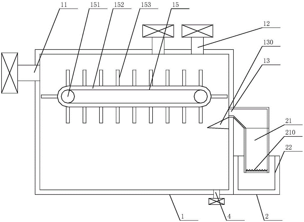 Paint-containing sewage treatment device