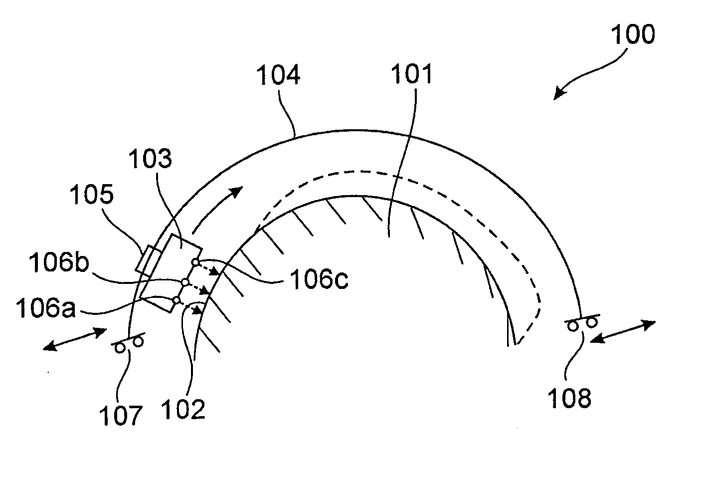 Painting device, painting arrangement, method for painting a curved surface of an object, and use of an inkjet device for painting an aircraft