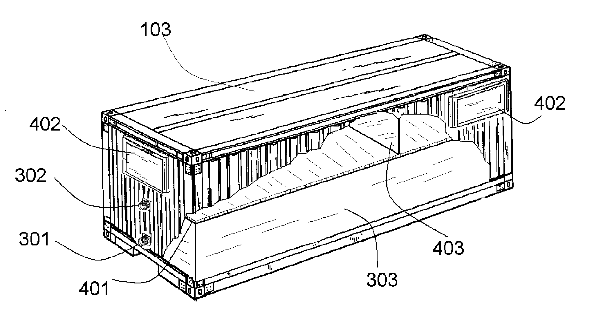 Method for Converting an Intermodal Shipping Container to a Rapidly Deployable Emergency Food, Water and Medicines Supply Container and Resulting Product thereof