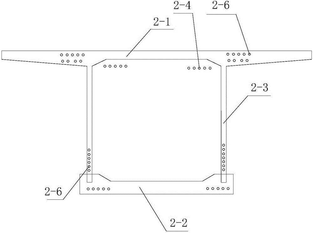 Continuous beam structure provided with V-shaped webs and construction method of continuous beam structure