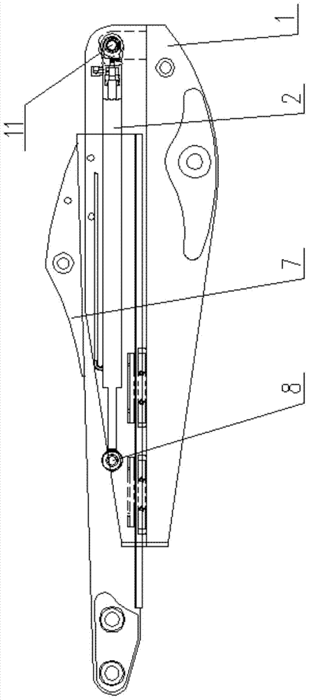 Novel telescopic bucket rod structure of loader-digger