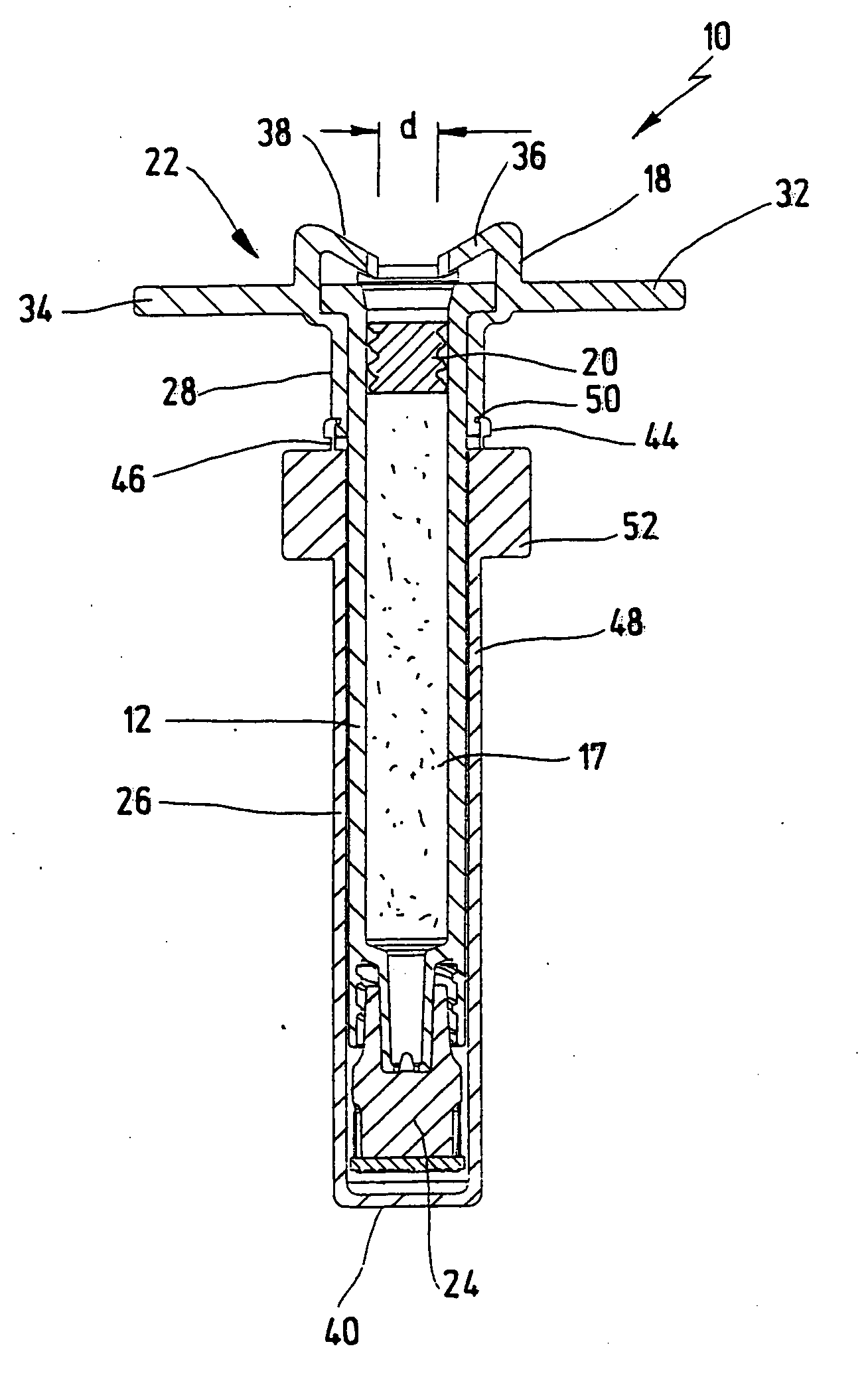 Arrangement for storing, transporting and administering a liquid