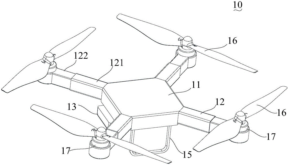 Telescopic propeller arm component and unmanned aerial vehicle