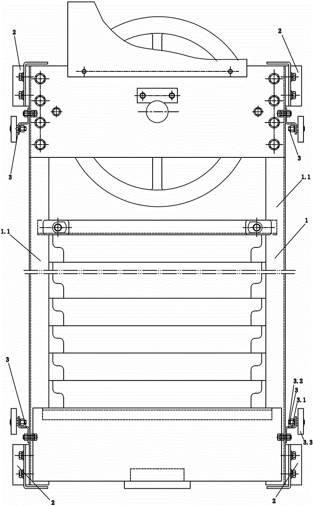 Skew adjustable elevator counterweight device