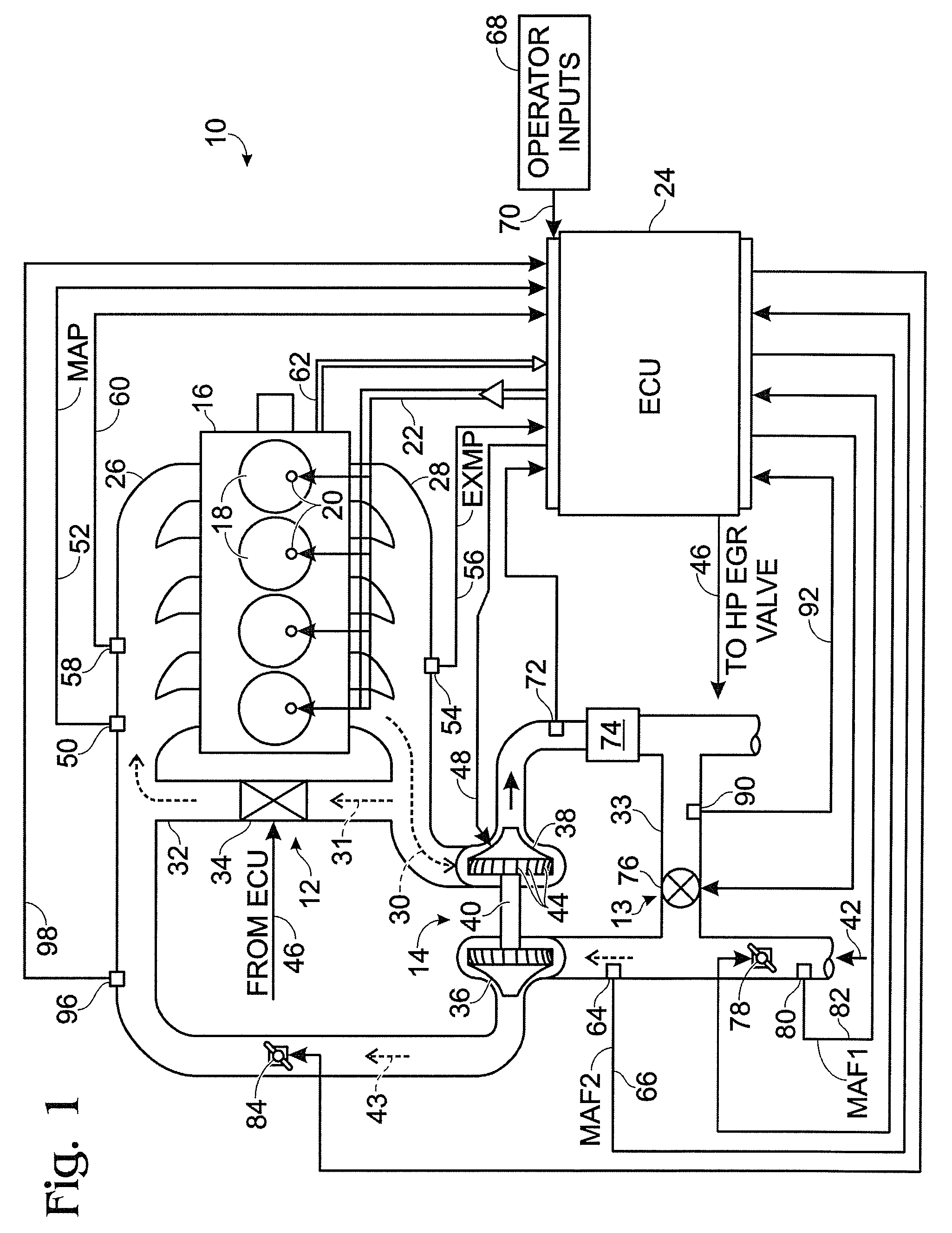 System and method for diagnostic of low pressure exhaust gas recirculation system and adapting of measurement devices