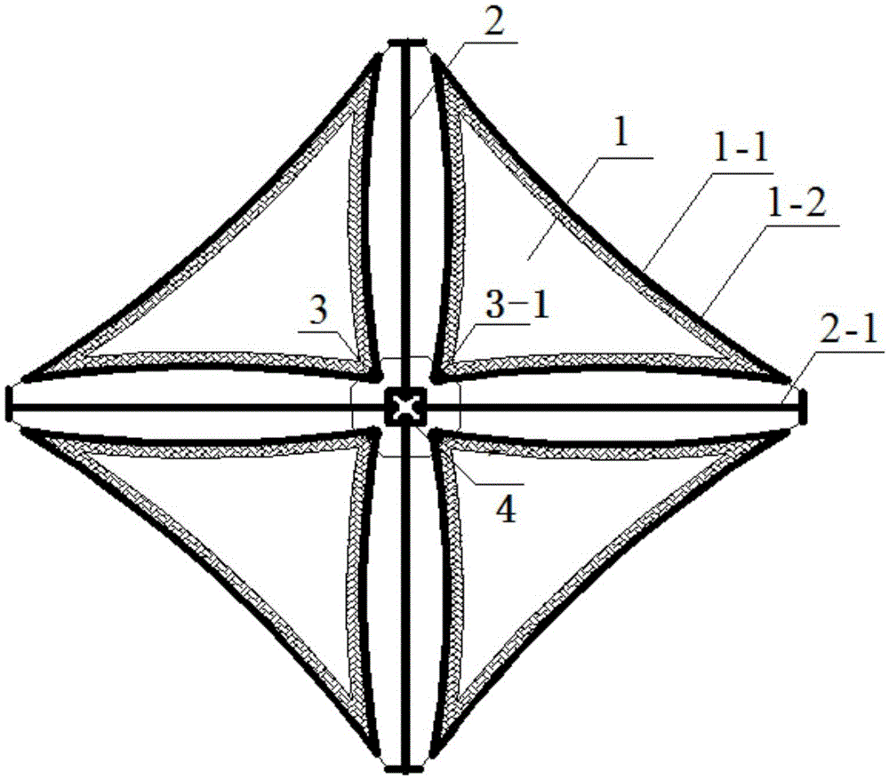 A controllable and orderly inflation self-supporting solar sail structure