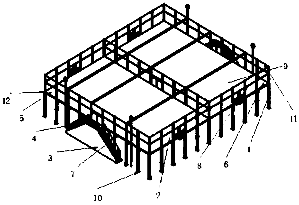 A two-story cage football field and its assembly method