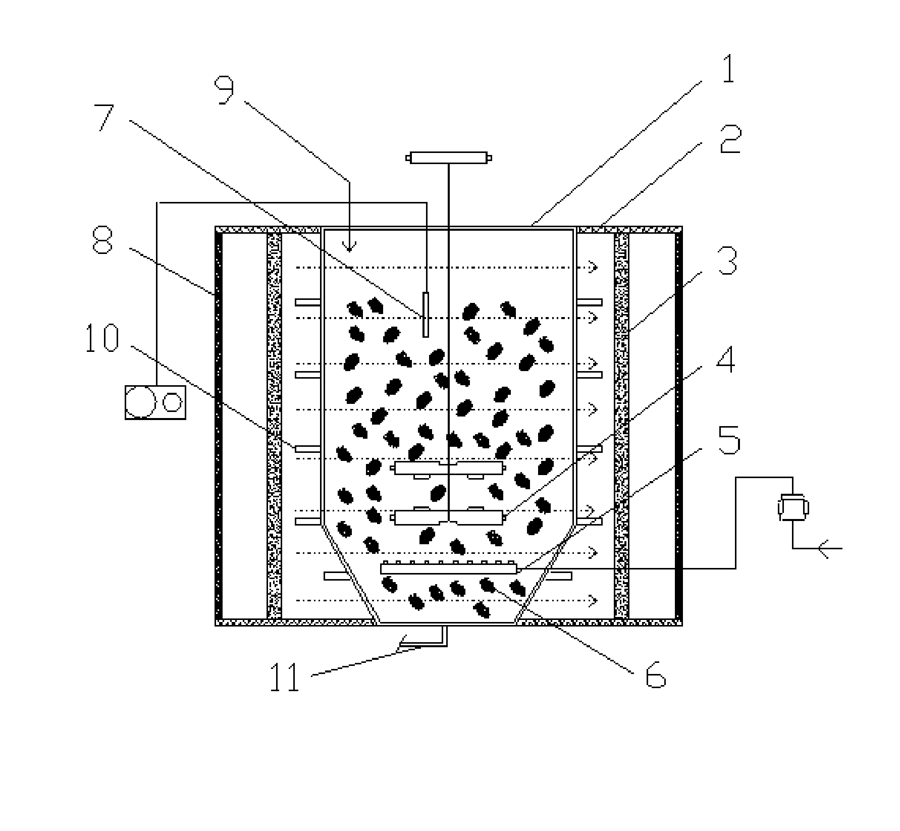 Device and method for sewage treatment using constant magnetic field