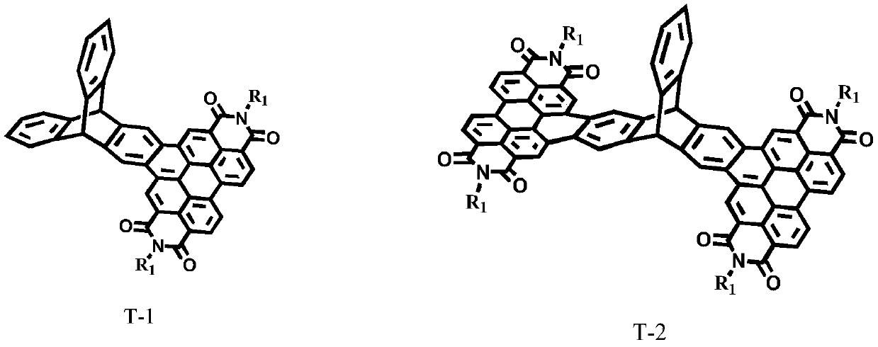 Synthesis, preparation method and application of a tripterene-based perylene imide compound