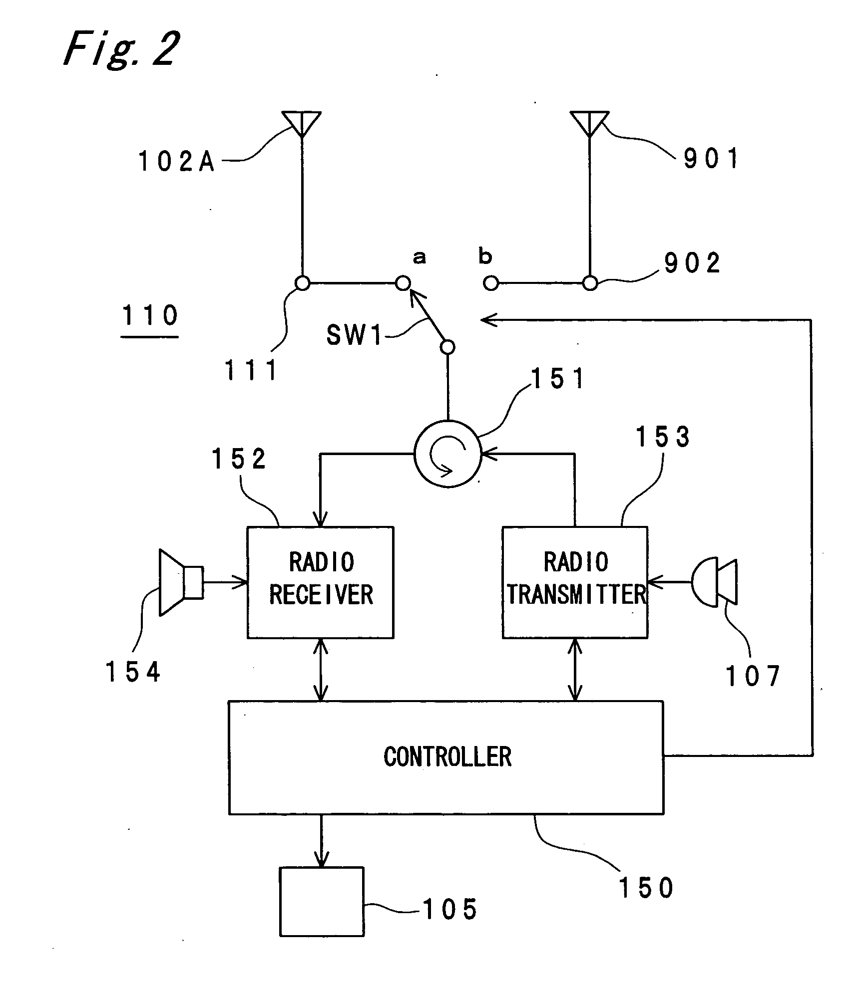 Portable radio communication apparatus provided with a boom portion and a part of housing operating as an antenna