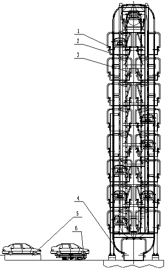 Vertical circulation stereo parking garage operation method for comb-type carrying trolley