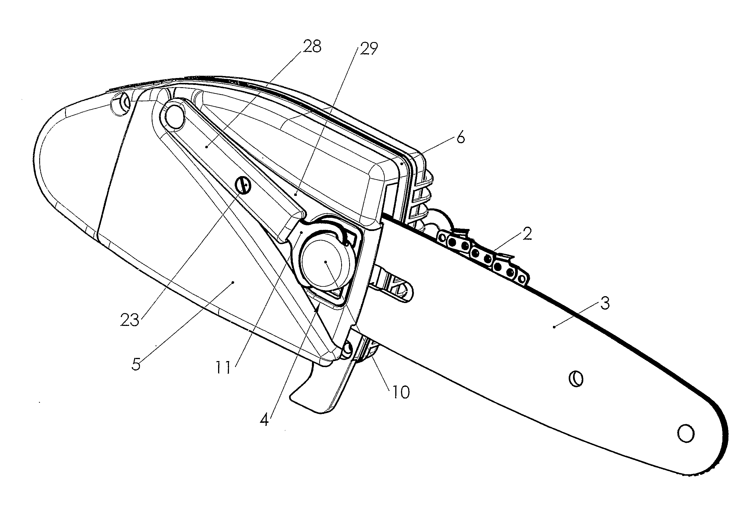 Tightening device with swivelling handling arm and appliance including such a device