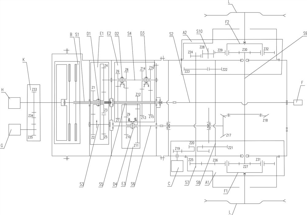 A powertrain for a crawler tractor