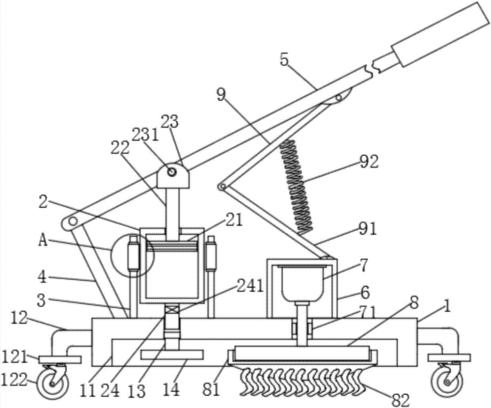 An automatic rotary mop with a water sprinkling function