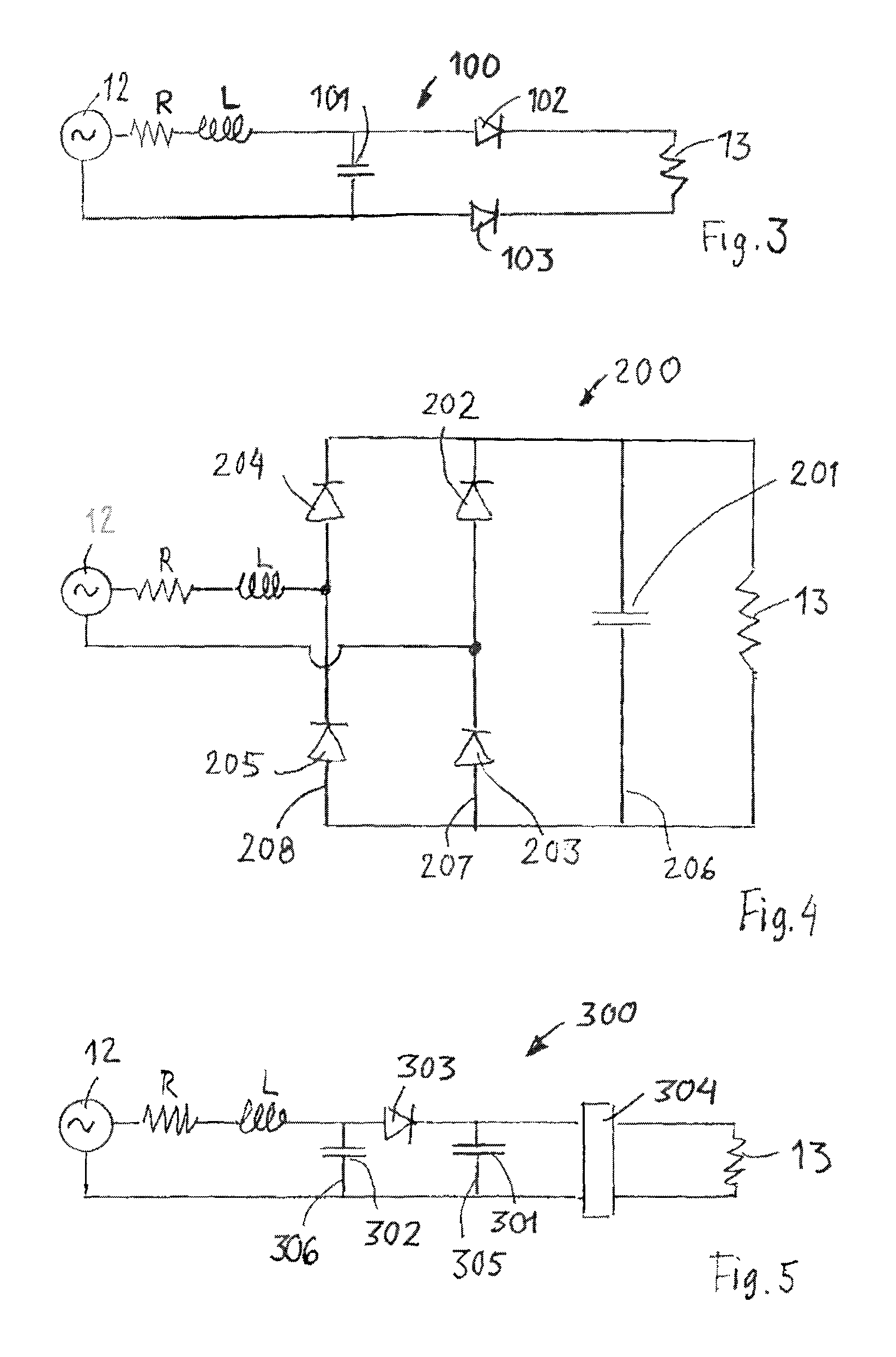 Electric device and a method for a wave power plant