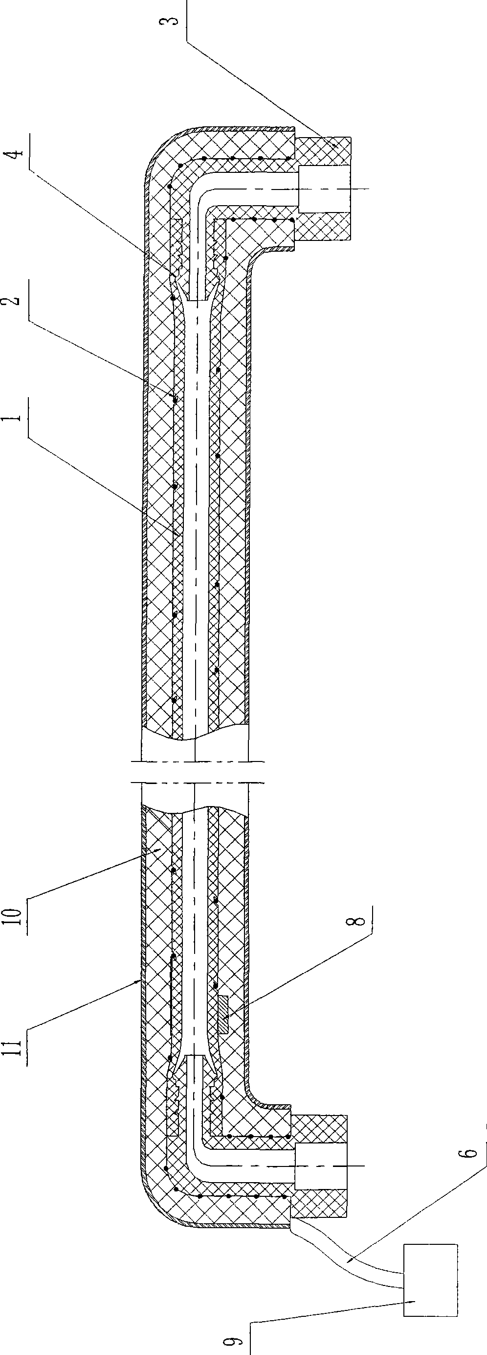 Pipeline for delivering engine waste gas post-processing medium