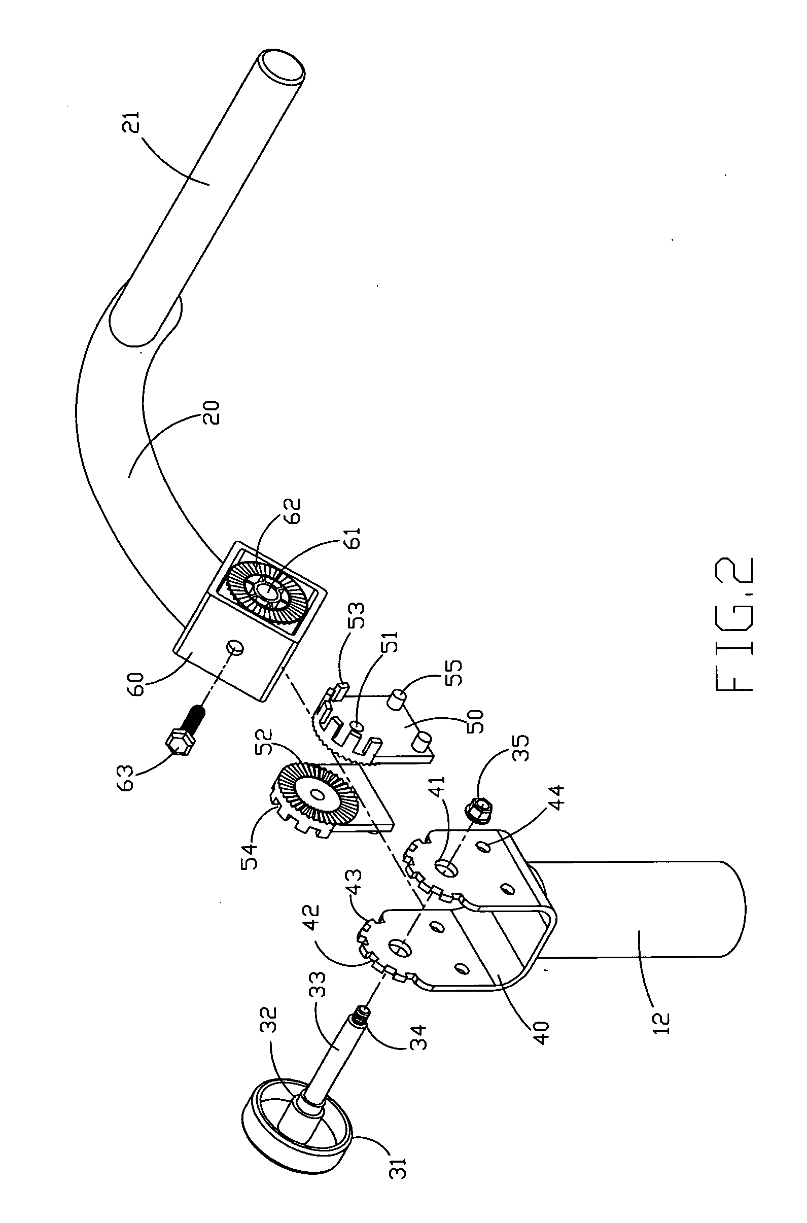 Adjustable handle support of an exercise apparatus