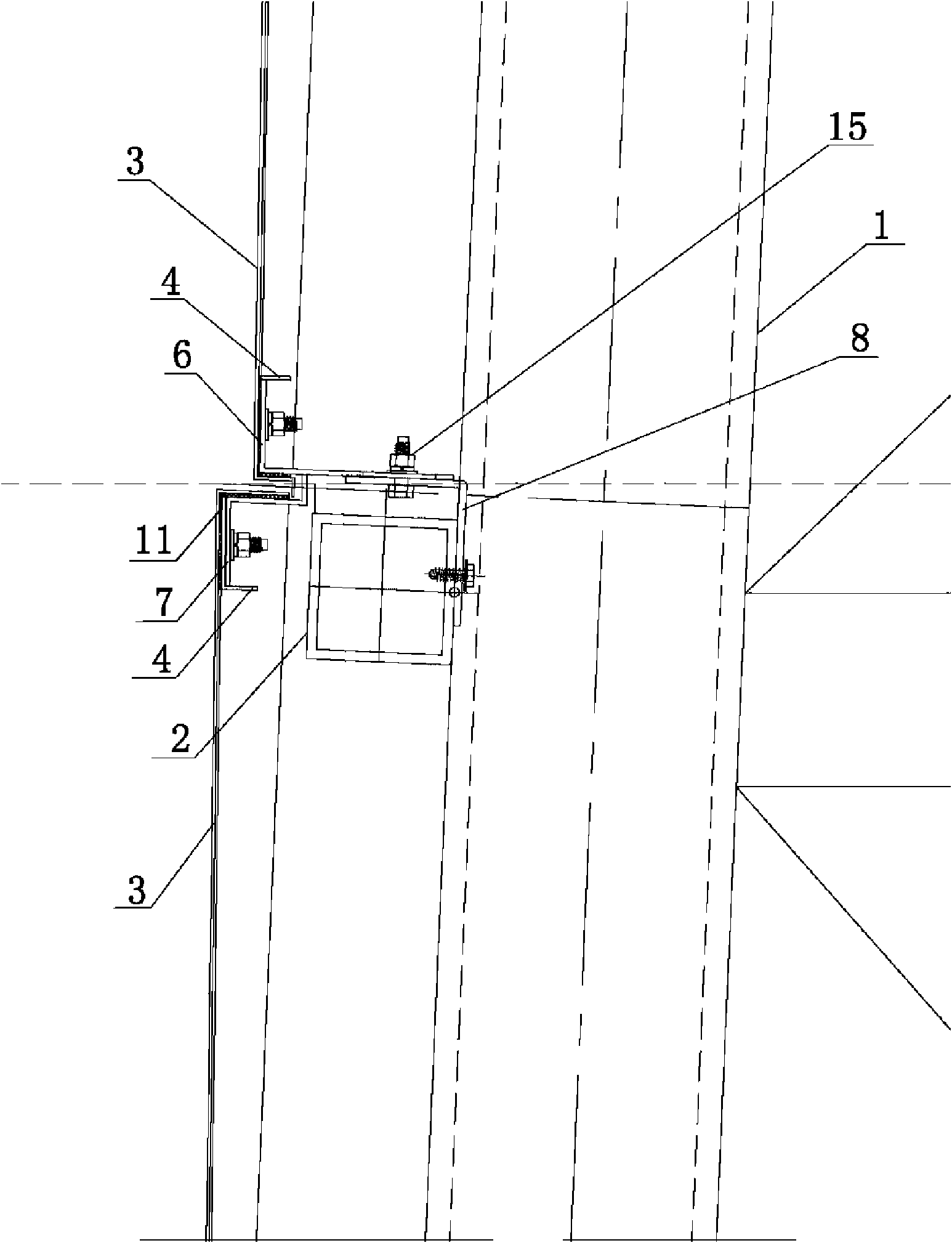 Multi-curved surface overhung copper plate curtain wall and construction method thereof