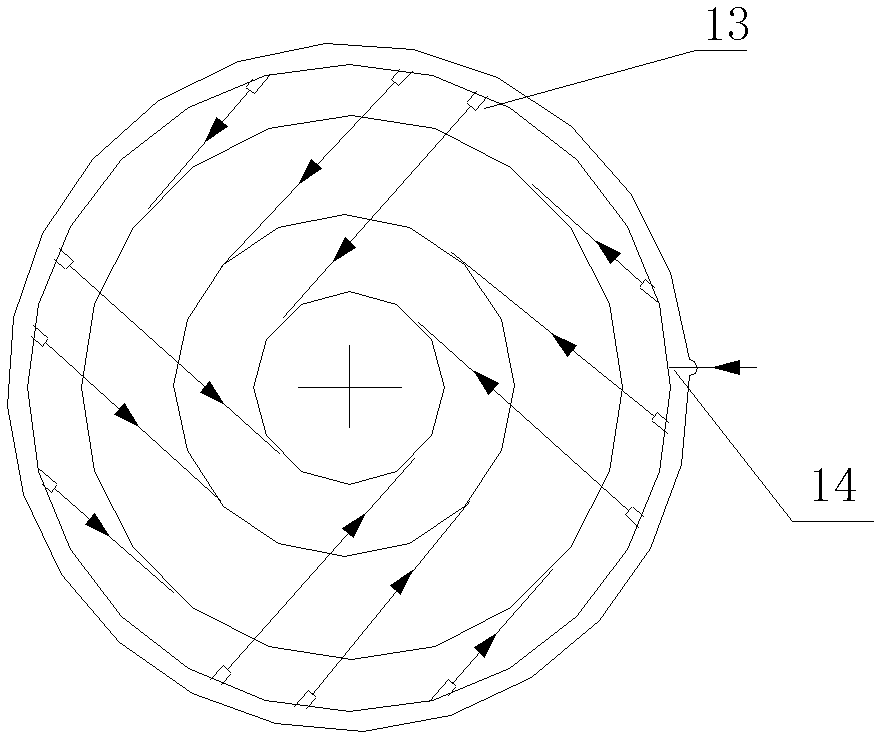 Tangent circle spiral spraying wet method smoke sulfur removal device