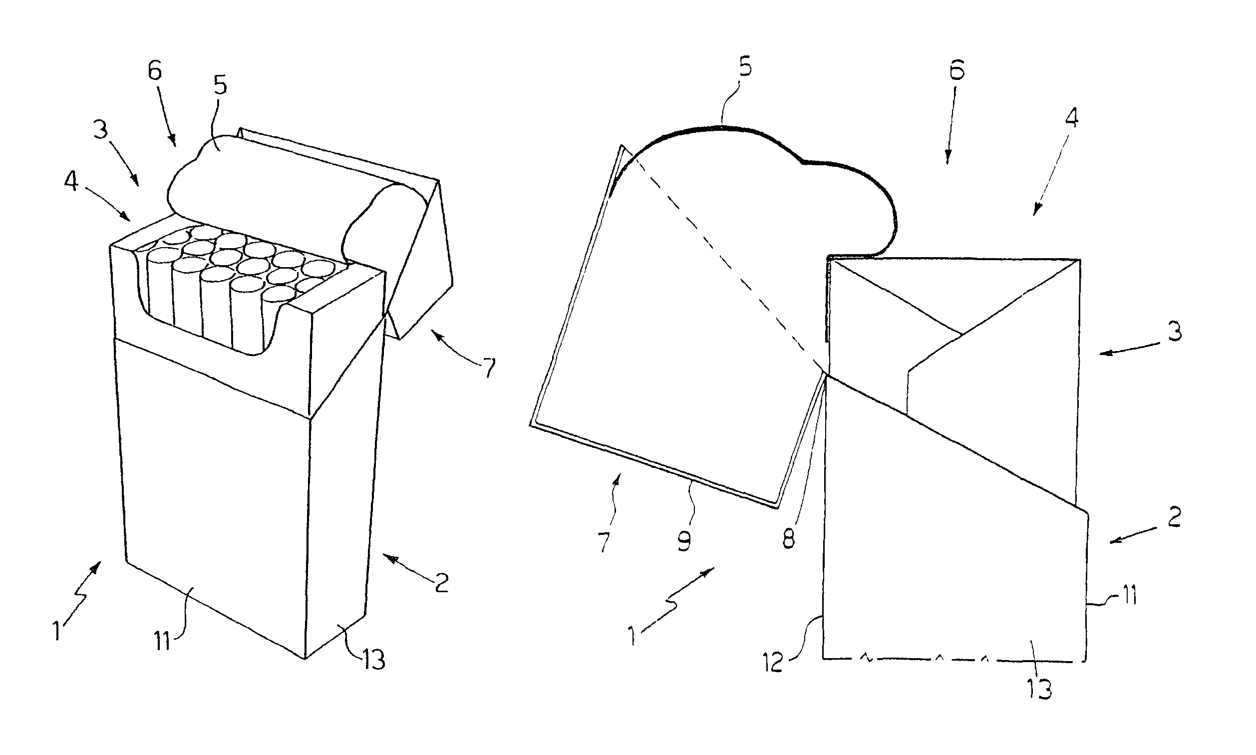 Package of tobacco articles having an inner package with a cover flap fixed to a hinged lid